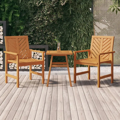 vidaXL Patio Chair Outdoor Patio Furniture Dining Chair Solid Wood Acacia - 2 pcs - Dining Chair