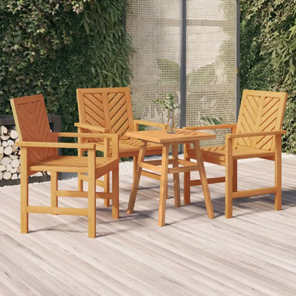 vidaXL Patio Chair Outdoor Patio Furniture Dining Chair Solid Wood Acacia - 3 pcs - Dining Chair
