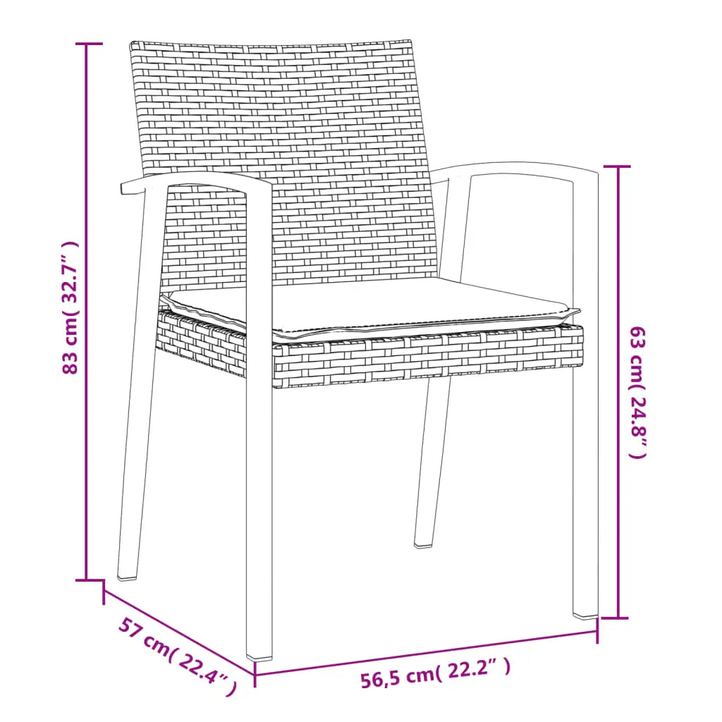 vidaXL Patio Chair Outdoor Seat with Cushions Patio Furniture Poly Rattan - Patio Chair