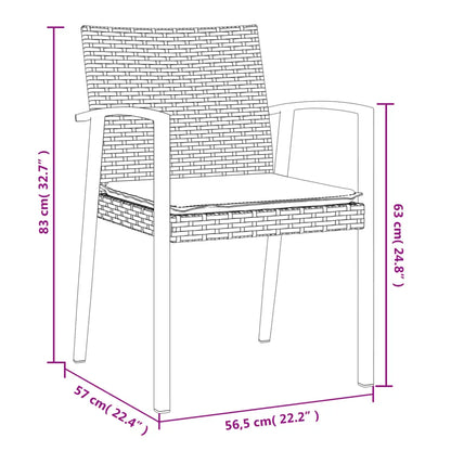 vidaXL Patio Chair Outdoor Seat with Cushions Patio Furniture Poly Rattan - Patio Chair