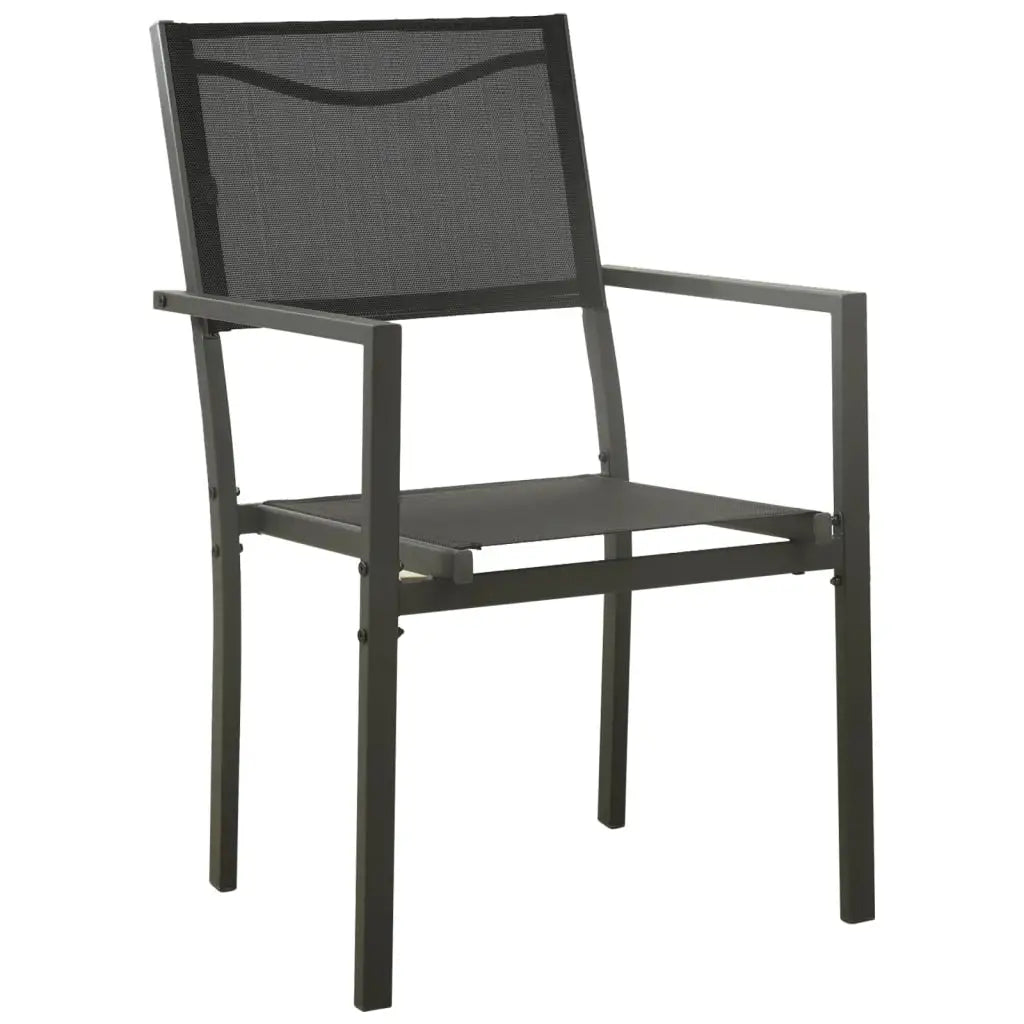 vidaXL Patio Chair Outdoor Seating Patio Furniture Textilene and Steel Black - Outdoor Chair