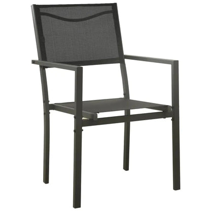 vidaXL Patio Chair Outdoor Seating Patio Furniture Textilene and Steel Black - Outdoor Chair