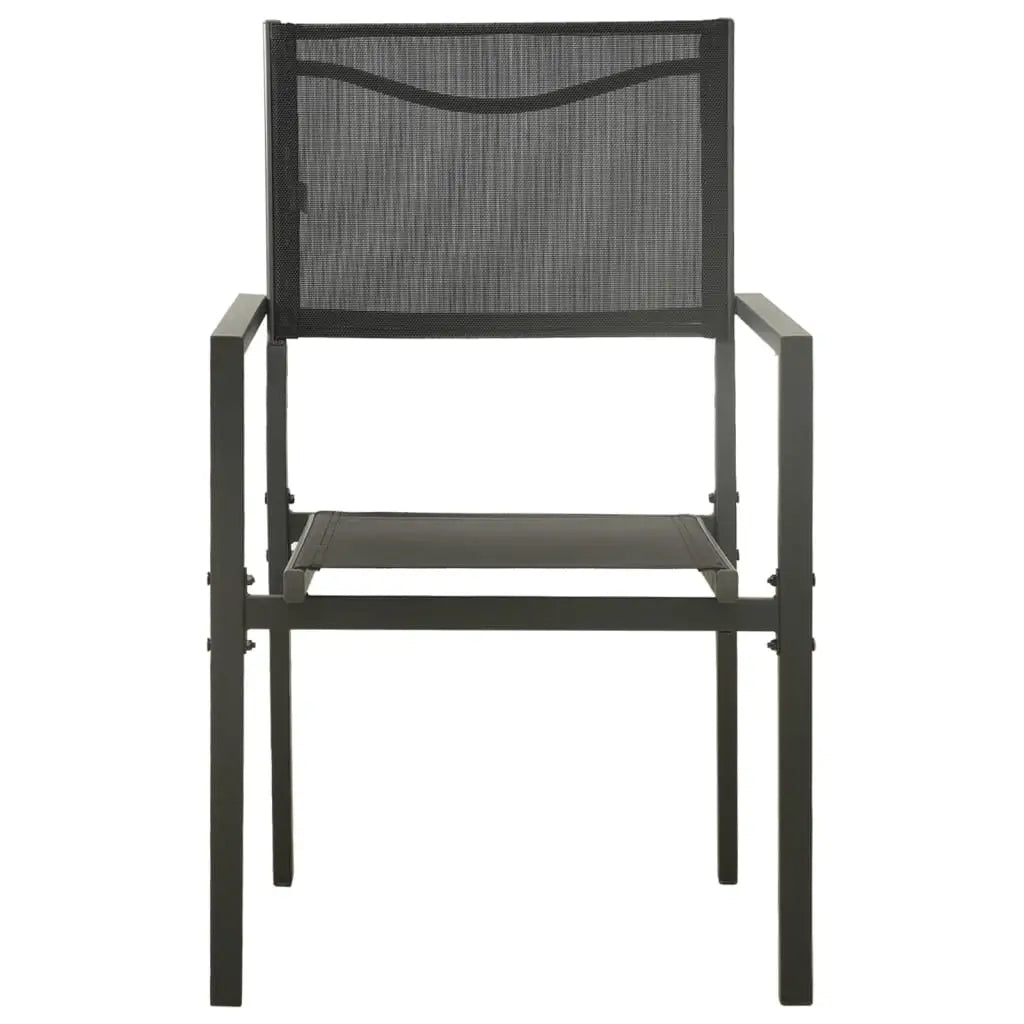 vidaXL Patio Chair Outdoor Seating Patio Furniture Textilene and Steel Black - Outdoor Chair