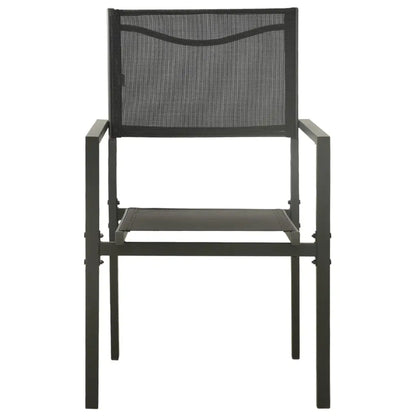 vidaXL Patio Chair Outdoor Seating Patio Furniture Textilene and Steel Black - Outdoor Chair