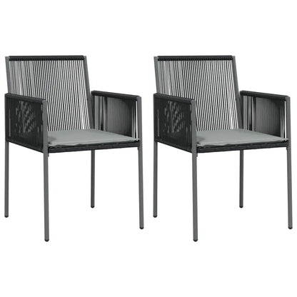 vidaXL Patio Chair Outdoor Chair with Cushions Patio Set Black Poly Rattan - Outdoor Chairs