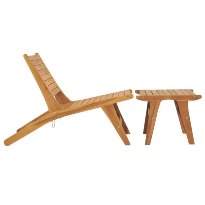 vidaXL Patio Chair with Footrest Solid Teak Wood - Patio Chair