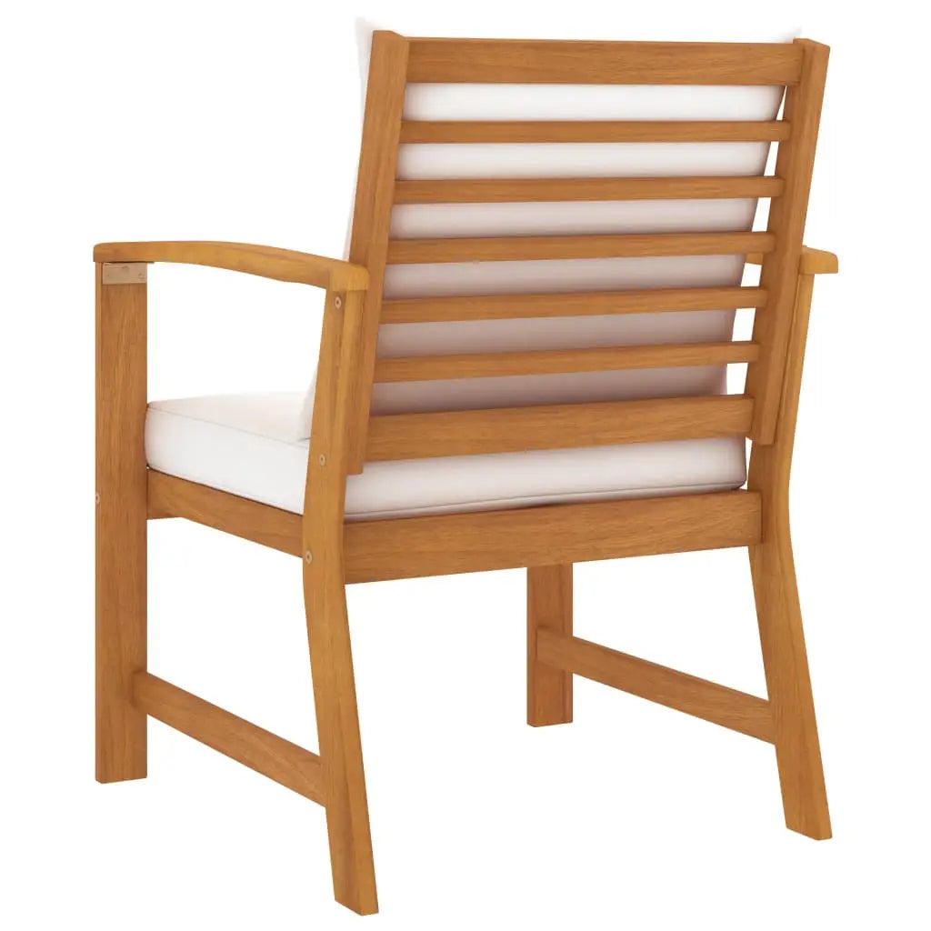 vidaXL Patio Chairs 2 Pcs Outdoor Dining Chair with Cushions Solid Wood Acacia - Outdoor Chairs