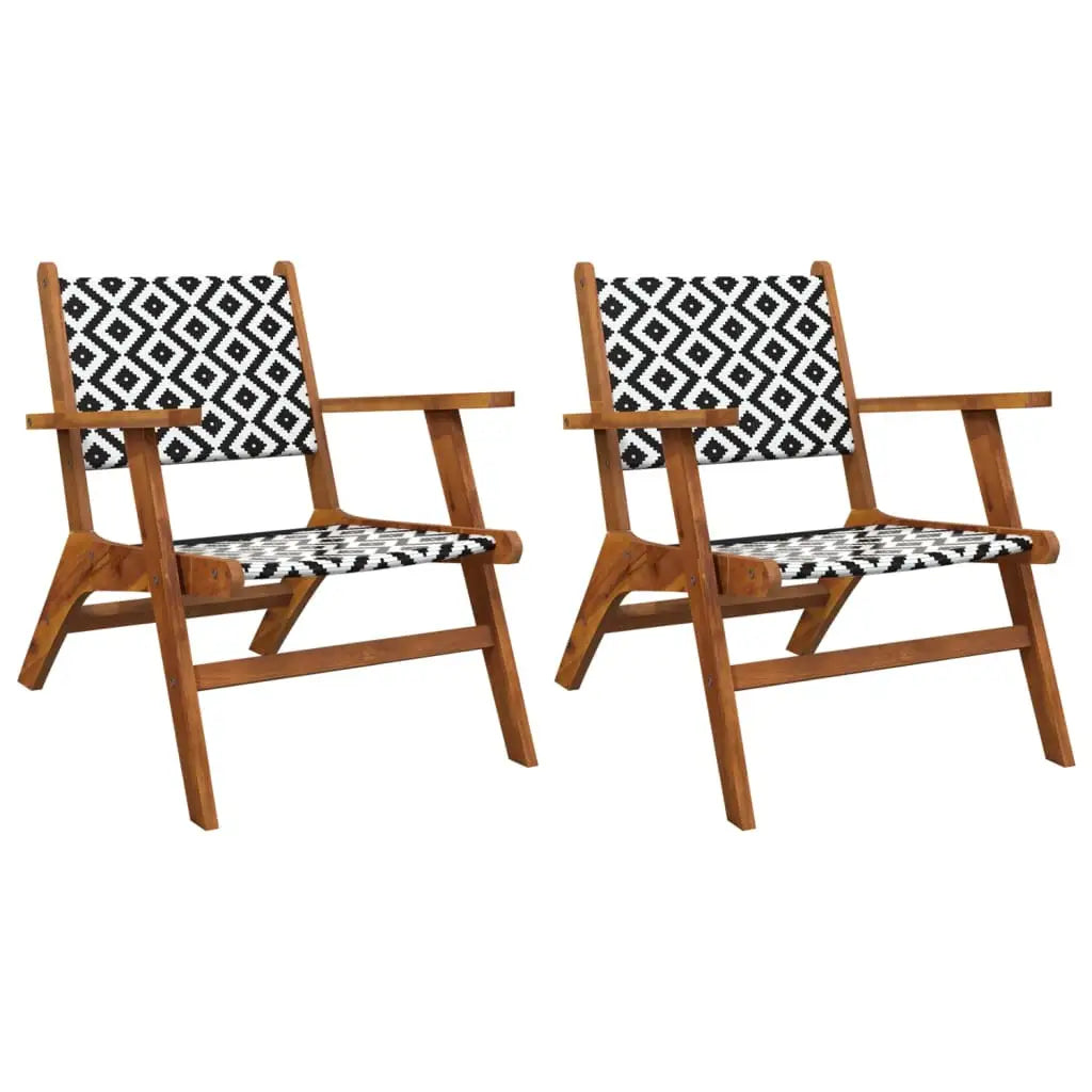 vidaXL Patio Chairs 2 pcs Solid Acacia Wood - Outdoor Chairs