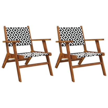 vidaXL Patio Chairs 2 pcs Solid Acacia Wood - Outdoor Chairs