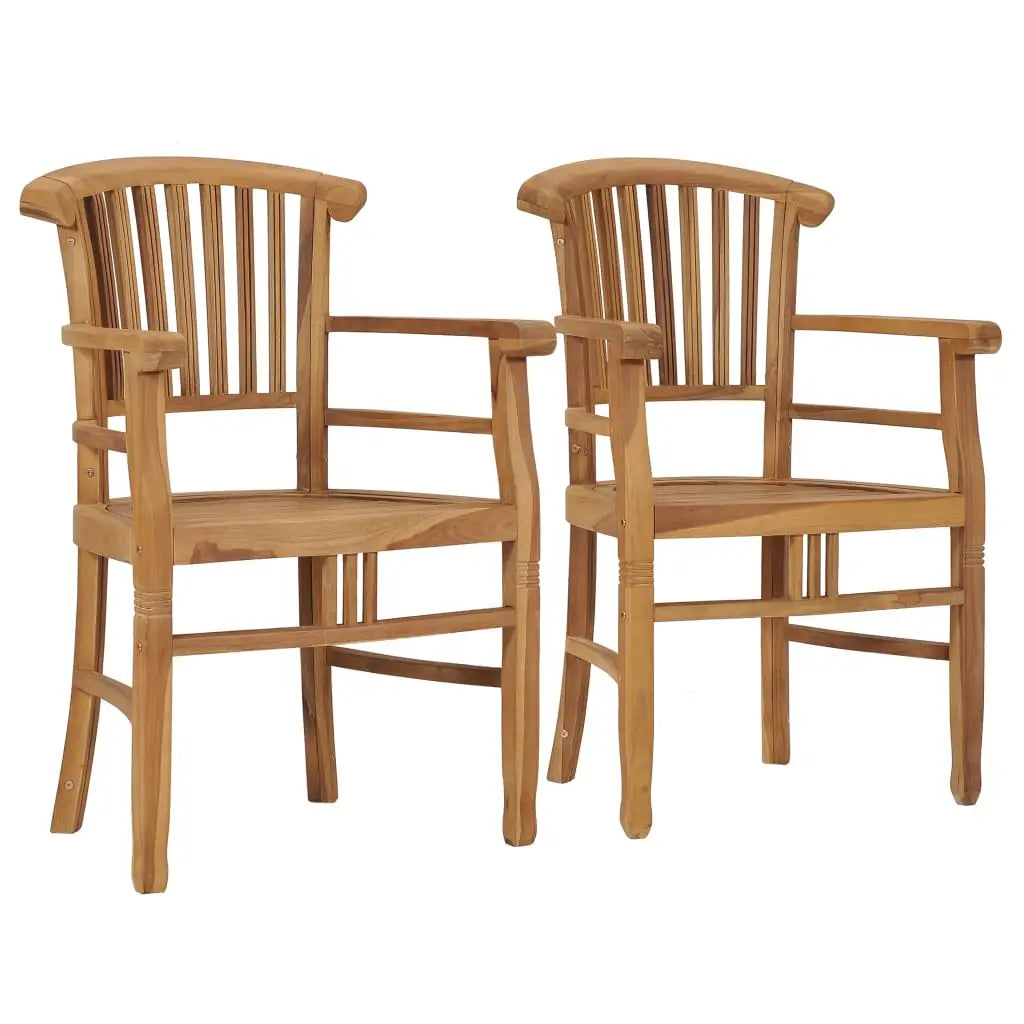 vidaXL Patio Chairs 2 pcs Solid Teak Wood - Outdoor Chairs