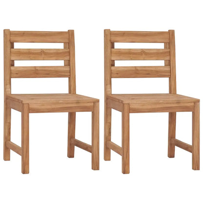 vidaXL Patio Chairs 2 pcs Solid Teak Wood - Outdoor Chairs