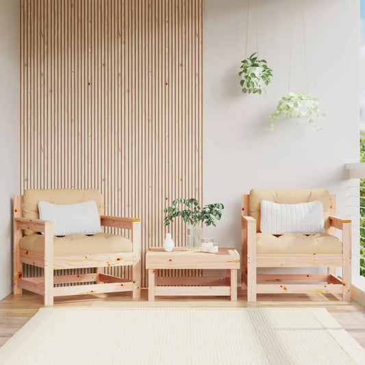 vidaXL Patio Chairs 2 pcs Solid Wood Pine - Outdoor Chairs
