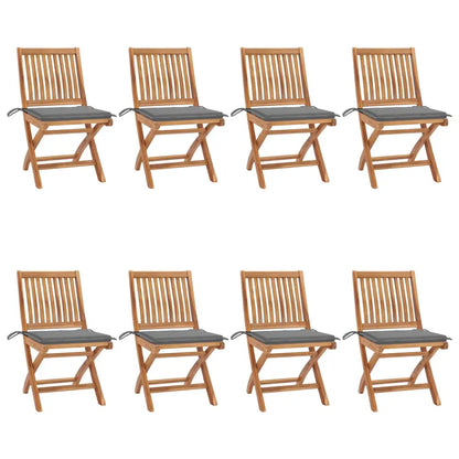 vidaXL Patio Chairs 2 pcs with Anthracite Cushions Solid Teak Wood - Anthracite / 2 - Outdoor Chairs