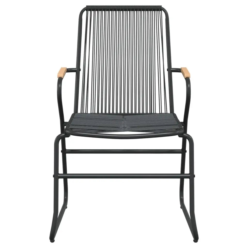 vidaXL Patio Chairs 4 pcs Black 22.8’’x23.2’’x33.7’’ PVC Rattan - Outdoor Chairs