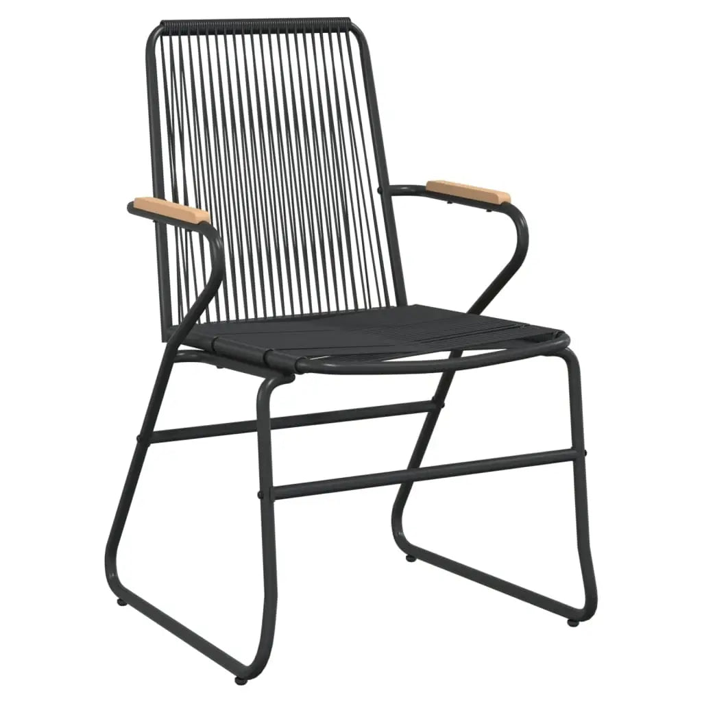 vidaXL Patio Chairs 4 pcs Black 22.8’’x23.2’’x33.7’’ PVC Rattan - Outdoor Chairs