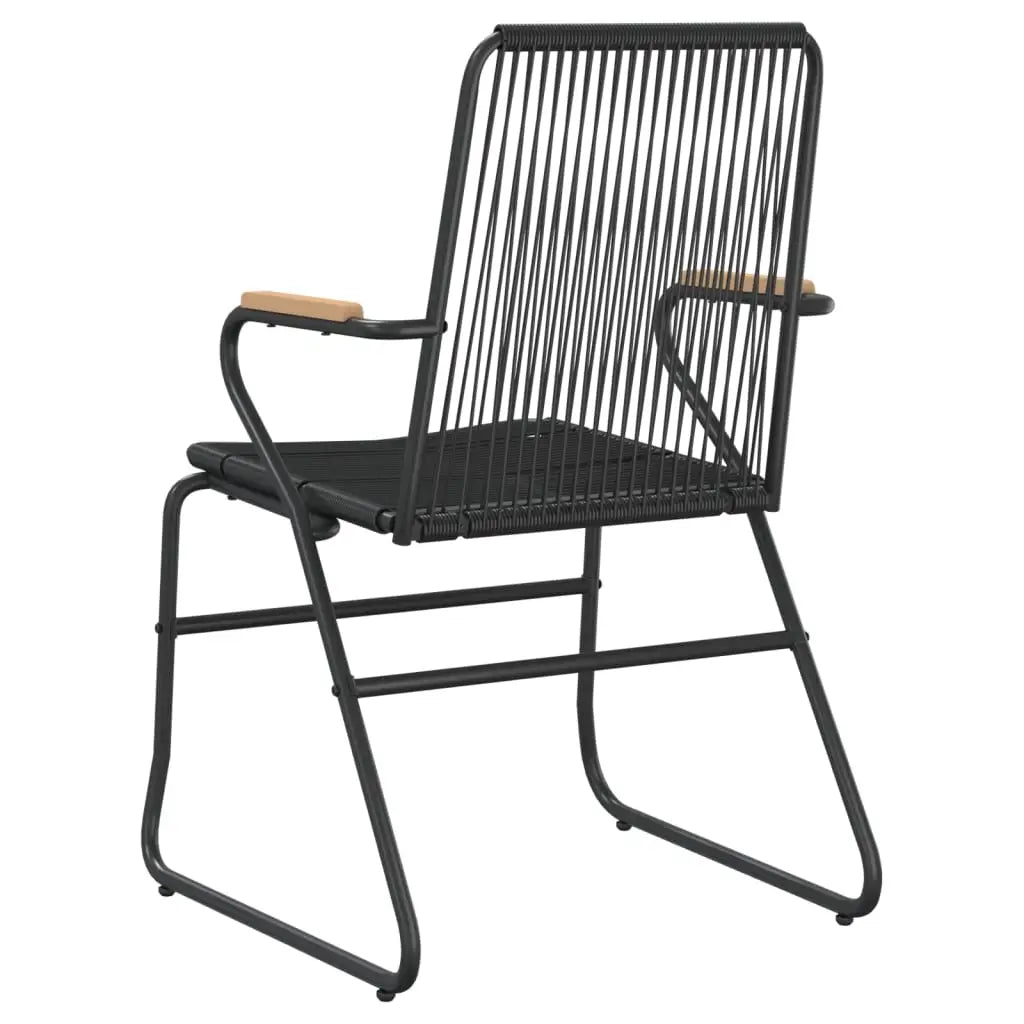 vidaXL Patio Chairs 4 pcs Black 22.8’’x23.2’’x33.7’’ PVC Rattan - Outdoor Chairs