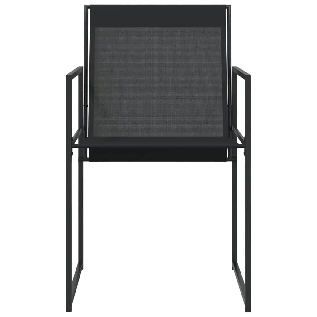 vidaXL Patio Chairs 4 pcs Black Steel and Textilene - Outdoor Chairs