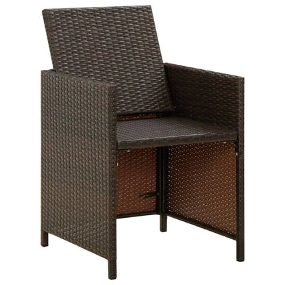 vidaXL Patio Chairs 4 Pcs Patio Dining Single Chair with Cushions Poly Rattan - Outdoor Chairs