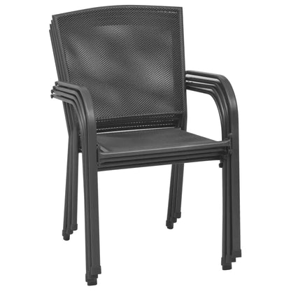 vidaXL Patio Chairs 4 pcs Mesh Design Anthracite Steel - Patio Chairs