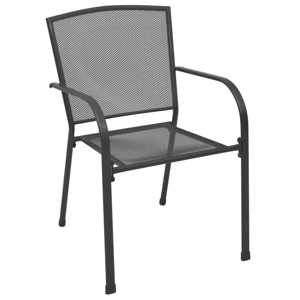 vidaXL Patio Chairs 4 pcs Mesh Design Anthracite Steel - Patio Chairs