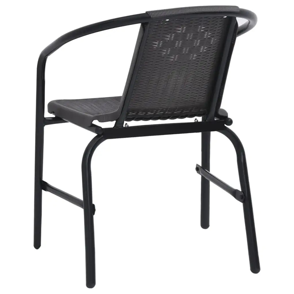 vidaXL Patio Chairs 4 pcs Plastic Rattan and Steel 242.5 lb - Outdoor Chairs