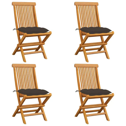vidaXL Patio Chairs Outdoor Bistro Folding Chair with Cushions Solid Wood Teak - Outdoor Chairs