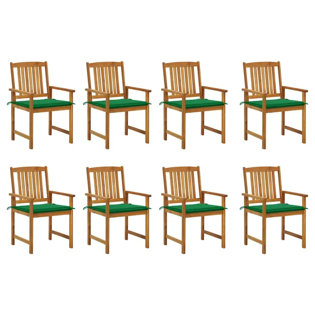 vidaXL Patio Chairs Outdoor Patio Dining Chair with Cushions Solid Wood Acacia - Outdoor Chairs
