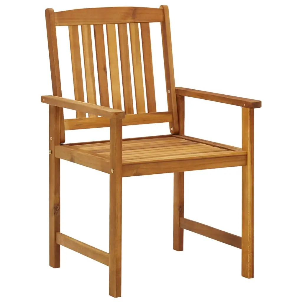 vidaXL Patio Chairs Outdoor Patio Dining Chair with Cushions Solid Wood Acacia - Outdoor Chairs