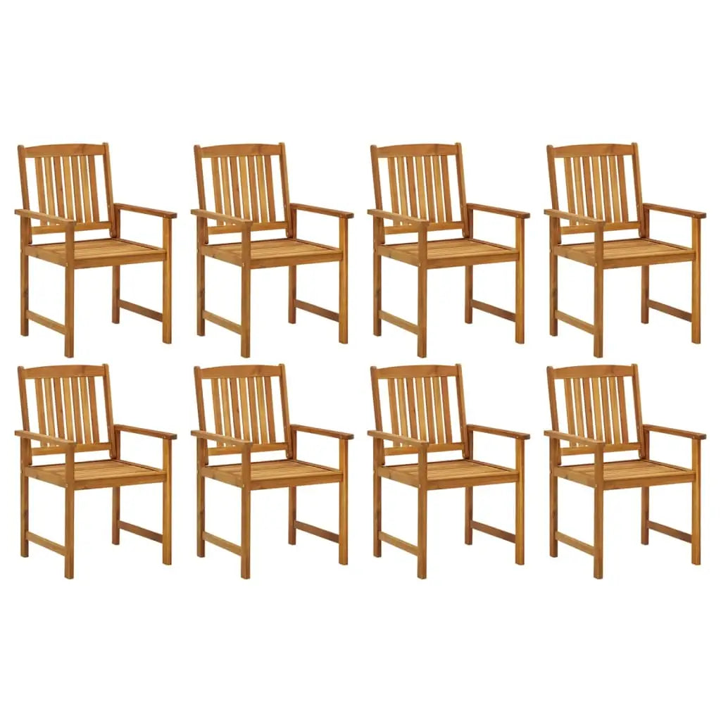 vidaXL Patio Chairs Outdoor Patio Dining Chair with Cushions Solid Wood Acacia - Outdoor Chairs