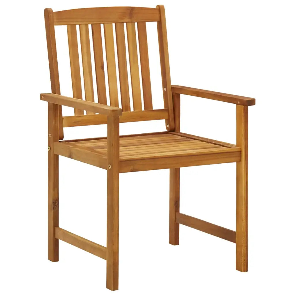 vidaXL Patio Chairs Outdoor Patio Dining Chair with Cushions Solid Wood Acacia - Outdoor Chairs