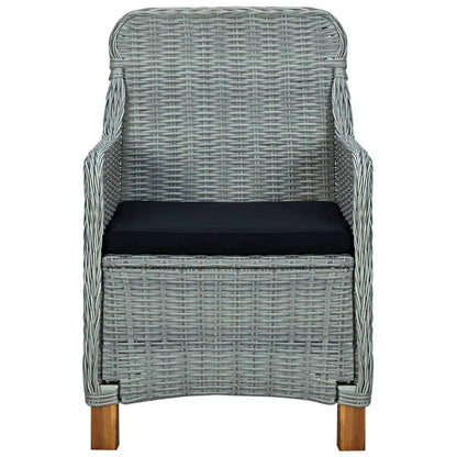 vidaXL Patio Chairs with Cushions 2 pcs Poly Rattan Light Gray - Outdoor Chairs