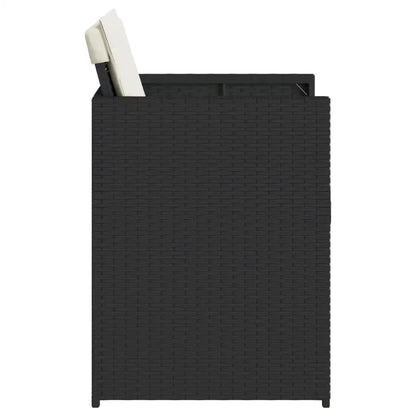 vidaXL Patio Chairs with Cushions 4 pcs Black Poly Rattan - Patio Chairs