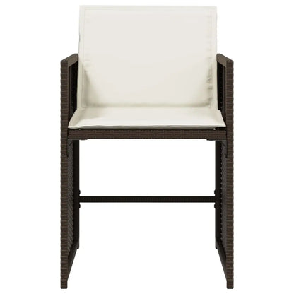 vidaXL Patio Chairs with Cushions 4 pcs Brown Poly Rattan - Outdoor Chairs