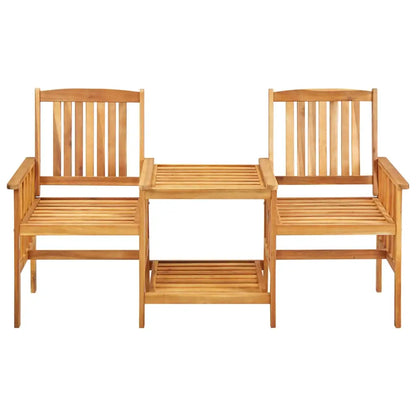 vidaXL Patio Chairs with Tea Table 62.6’’x24’’x36.2’’ Solid Acacia Wood - Outdoor Furniture Set