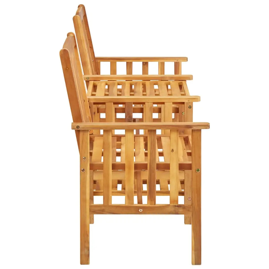 vidaXL Patio Chairs with Tea Table 62.6’’x24’’x36.2’’ Solid Acacia Wood - Outdoor Furniture Set