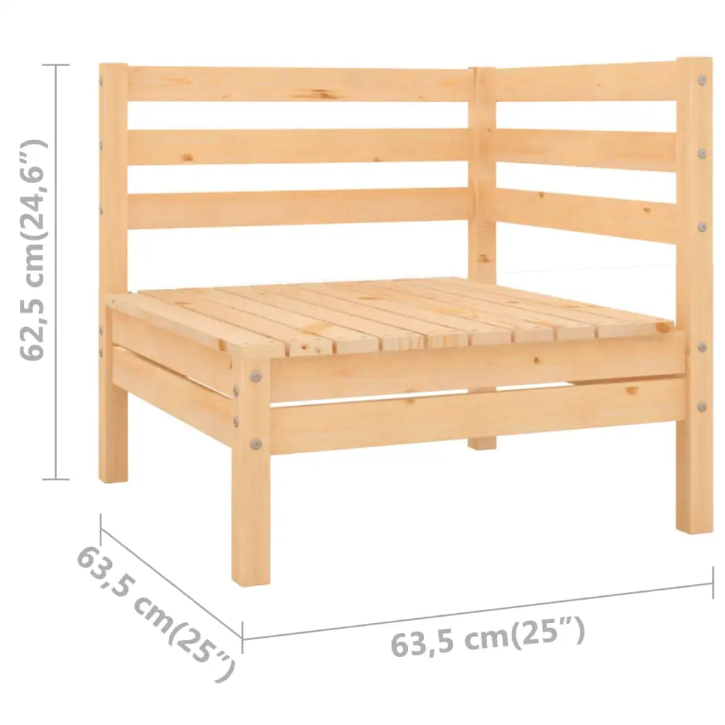 vidaXL Patio Corner Sofa Solid Wood Pine - Outdoor Sofa