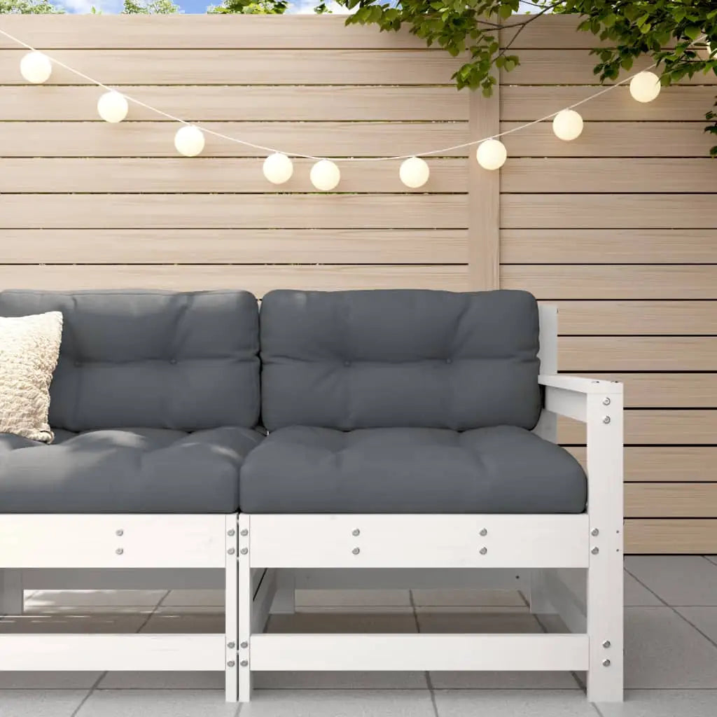 vidaXL Patio Corner Sofa White Solid Wood Pine - Outdoor Sofa