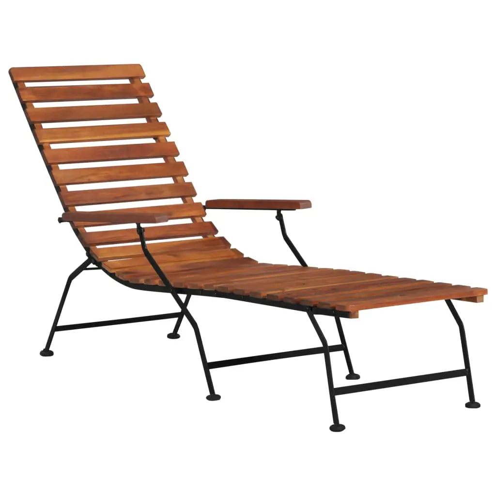 vidaXL Patio Deck Chair Solid Wood Acacia - Deck Chair