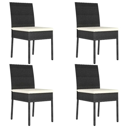 vidaXL Patio Dining Chairs 2 pcs Poly Rattan Black - Black / 4 pcs - Dining Chairs