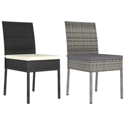 vidaXL Patio Dining Chairs 2 pcs Poly Rattan Black - Dining Chairs