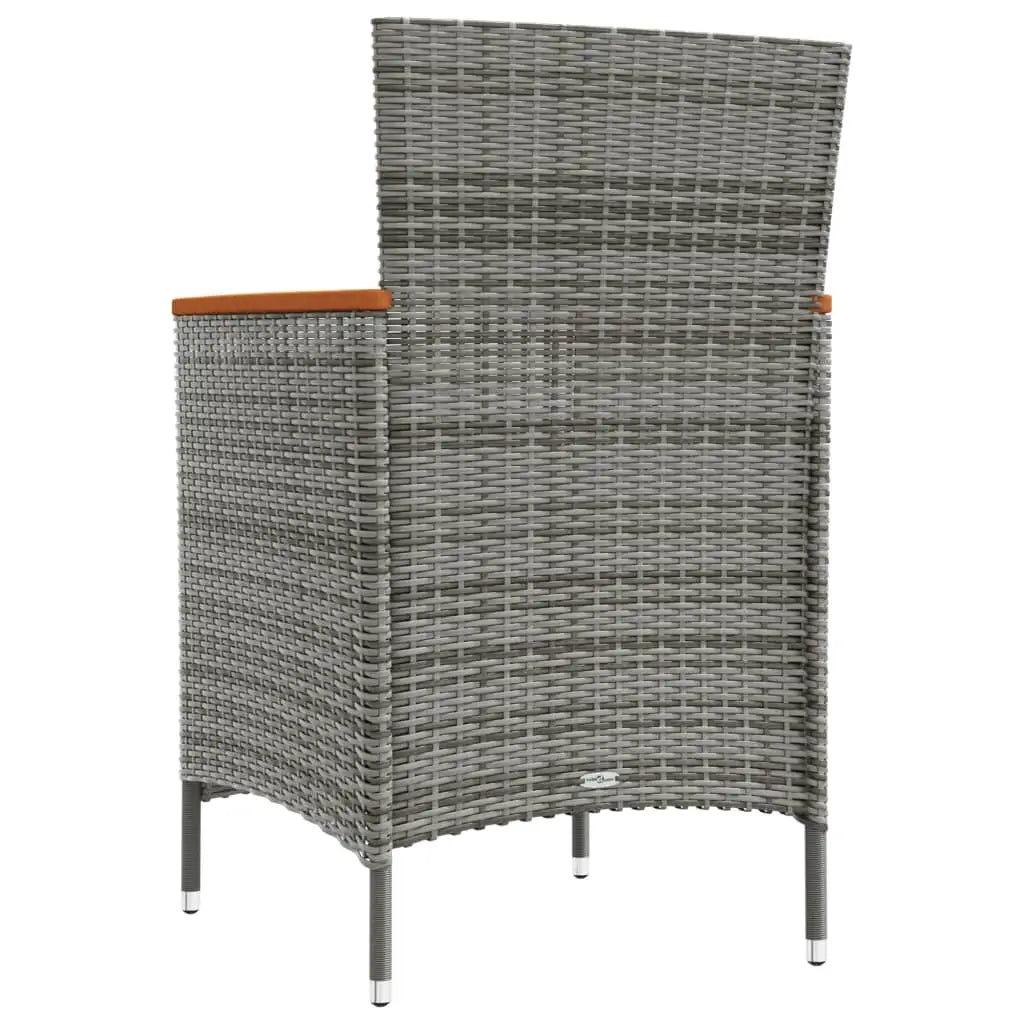 vidaXL Patio Dining Chairs 2 pcs Poly Rattan Gray - Outdoor Chairs