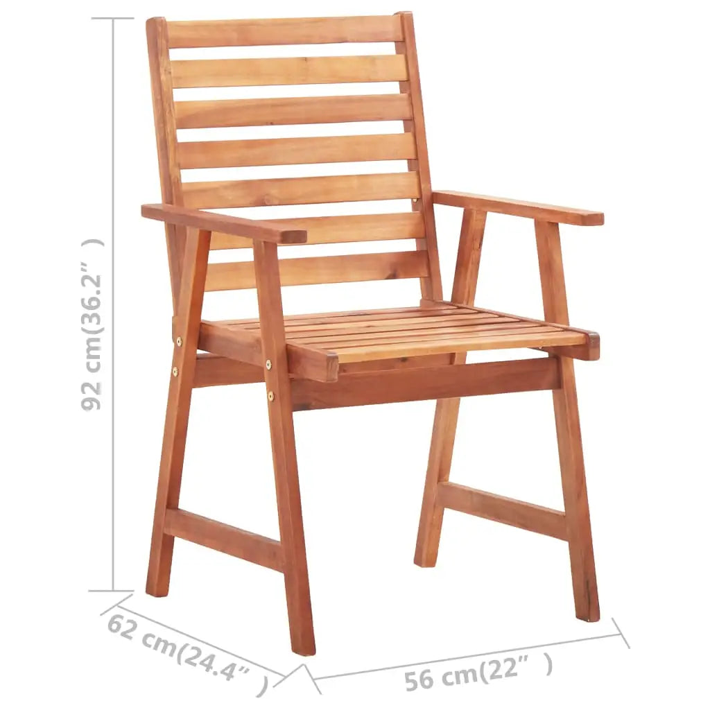 vidaXL Patio Dining Chairs Outdoor Dining Chair for Deck Solid Wood Acacia - Dining Chairs
