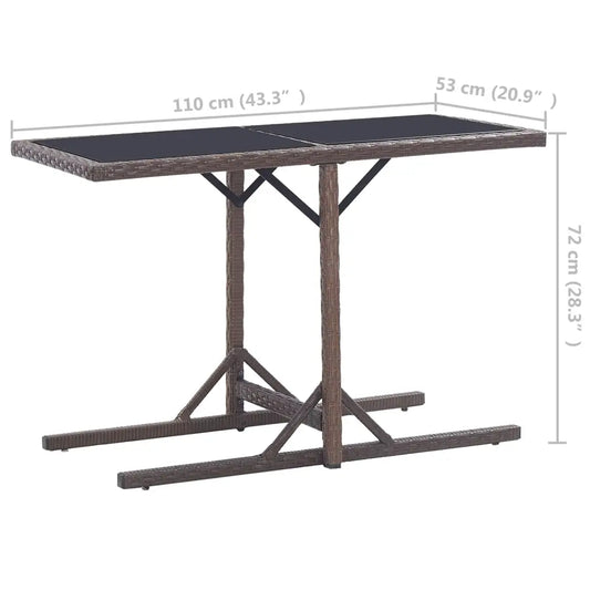 vidaXL Patio Dining Set 3 Piece Dining Table and Chairs Patio Conversation Set - Brown - Dining Set