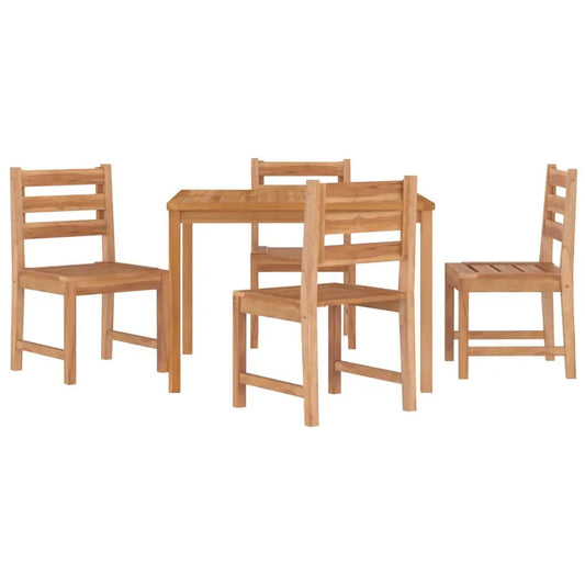 vidaXL Patio Dining Set Garden Outdoor Dining Table and Chairs Solid Teak Wood - Dining Set
