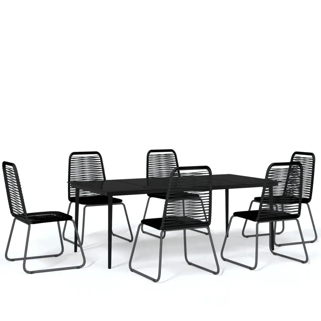 vidaXL Patio Dining Set Outdoor Dining Set Garden Table and Chair Set Black - Furniture > Outdoor Furniture > Outdoor