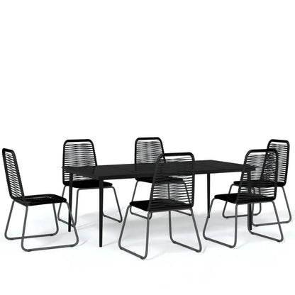 vidaXL Patio Dining Set Outdoor Dining Set Garden Table and Chair Set Black - Furniture > Outdoor Furniture > Outdoor