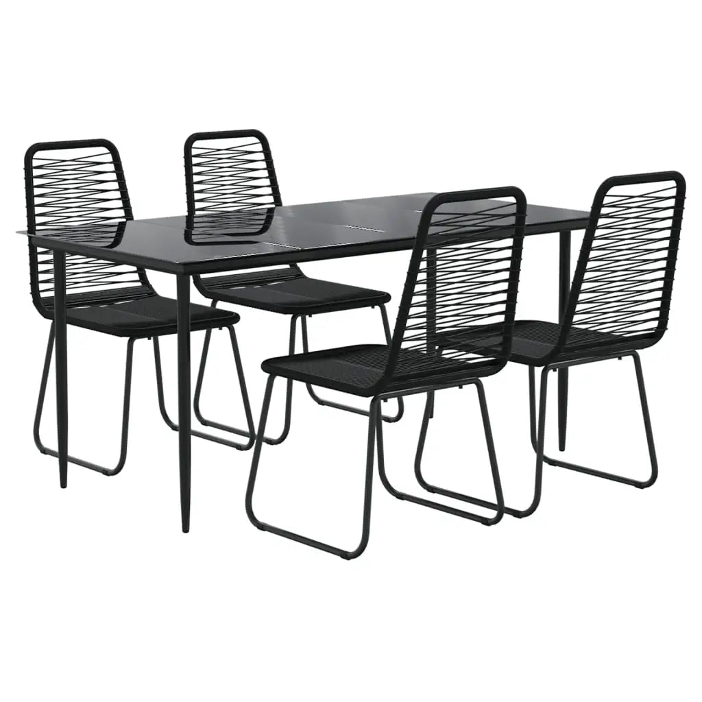 vidaXL Patio Dining Set Outdoor Dining Set Garden Table and Chair Set Black - Furniture > Outdoor Furniture > Outdoor