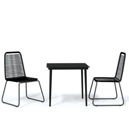 vidaXL Patio Dining Set Outdoor Dining Set Garden Table and Chair Set Black - Furniture > Outdoor Furniture > Outdoor