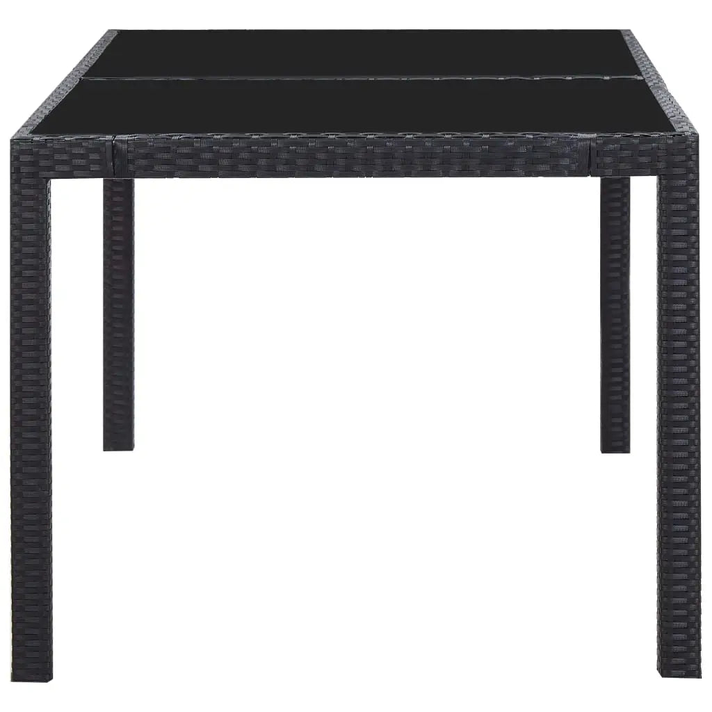 vidaXL Patio Dining Set Outdoor Dining Table and Chairs Poly Rattan Black - Dining Set