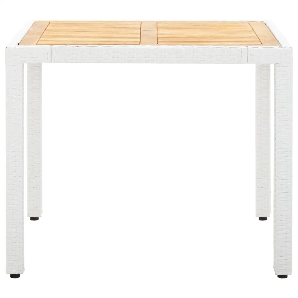 vidaXL Patio Dining Set Outdoor Dining Table and Chairs Poly Rattan White - Outdoor Dining Set